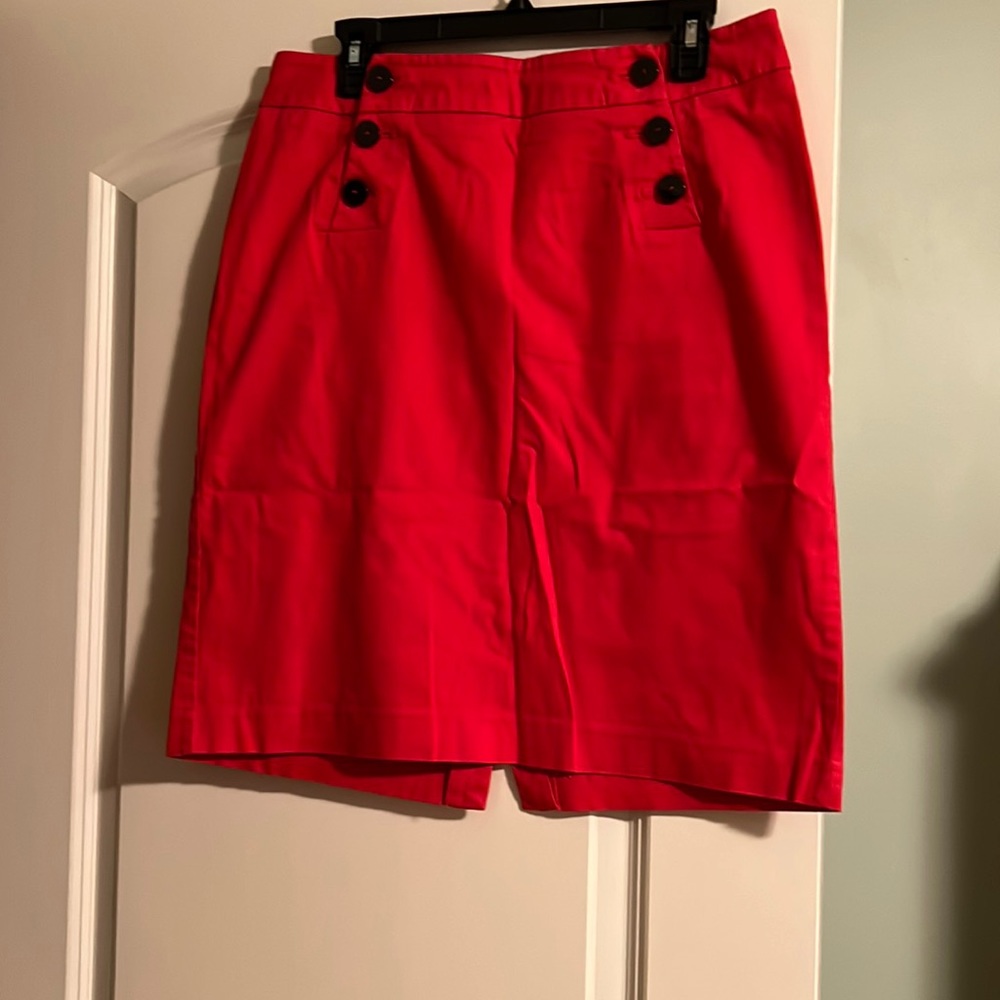 New York and Co red straight skirt